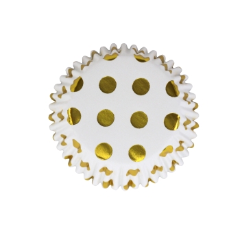 Cupcake Backförmchen - Gold Polka Dots